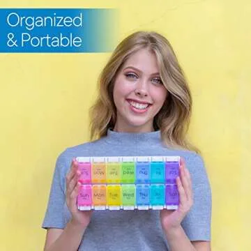 RMS Pill Organizer for Medications - Weekly and Daily Planner