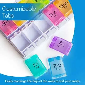 RMS Pill Organizer for Medications - Weekly and Daily Planner