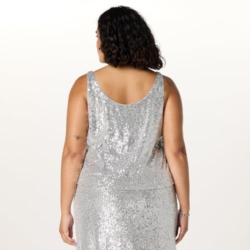 The Drop Women's Risa Sequin Cami - Chic Silver Style