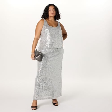 The Drop Women's Risa Sequin Cami - Chic Silver Style