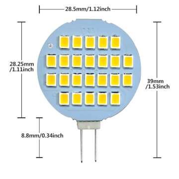 GRV G4 24-2835 SMD Interior LED Light Bulbs for RV,AC/DC12V-24V Super Bright 2W Replacement of 20W I...