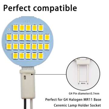 GRV G4 24-2835 SMD Interior LED Light Bulbs for RV,AC/DC12V-24V Super Bright 2W Replacement of 20W Incandescent Lamp,Warm White Lighting for RV Camper,Cabinet Dome Light,Boat Light, Pack of 10