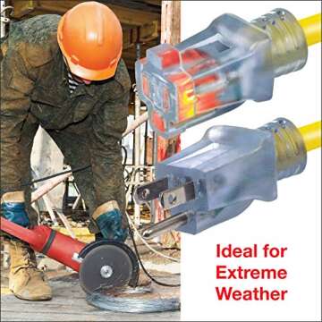 Clear Power 50 ft Heavy Duty Extension Cord with Indicator Light