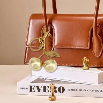 Sutusu Cherry Keychain Cherry Bag Charms Charm Metal Accessory Sparkling Resin For Purses And Bags Christmas Gifts For Women