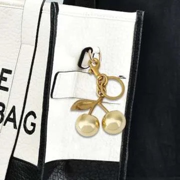 Sutusu Cherry Keychain Cherry Bag Charms Charm Metal Accessory Sparkling Resin For Purses And Bags Christmas Gifts For Women