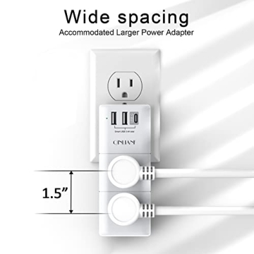 USB Outlet Extender Surge Protector with USB Ports