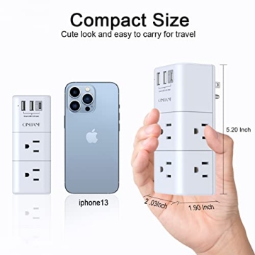 USB Outlet Extender Surge Protector with USB Ports