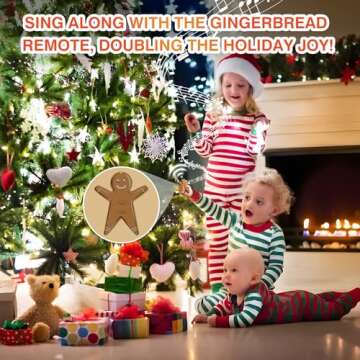 Remote Control Outlet for Christmas Tree Lights, Gingerbread Man Wireless Remote Switch, Christmas Tree Remote Control with Built-in Music Feature, 100Ft Range