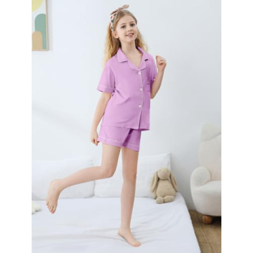 Umeyda 2 Piece Girls Pajama Set for Age 9-10