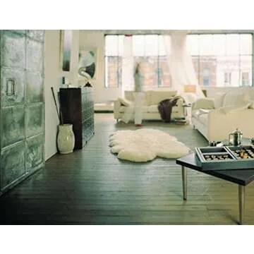 Natural Thick and Lush 2.5 inch Pile Anti-Skid Backing Hypo-Allergenic 100% Genuine Premium Quality New Zealand Sheepskin Wool Area Rug, Natural, 4 ft x 6 ft