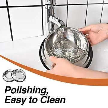 Stylish Stainless Steel Dog Bowls for Small Pets 2-Pack