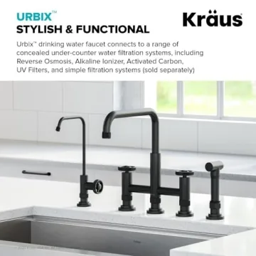 KRAUS Urbix Matte Black Lead-Free Kitchen Water Filter Faucet