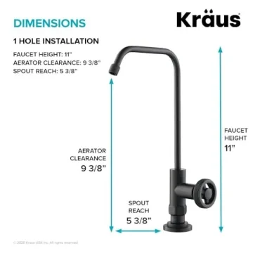 KRAUS Urbix Matte Black Lead-Free Kitchen Water Filter Faucet