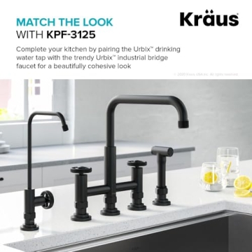 KRAUS Urbix Matte Black Lead-Free Kitchen Water Filter Faucet