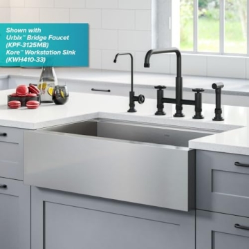 KRAUS Urbix Matte Black Lead-Free Kitchen Water Filter Faucet