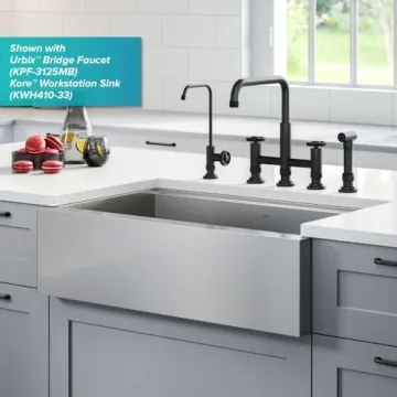 KRAUS Urbix Matte Black Lead-Free Kitchen Water Filter Faucet