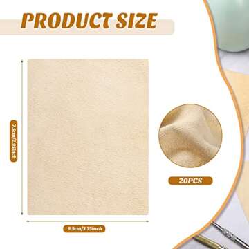 Potchen 20-Piece Pre-Cut Chamois Cloths for Pottery Crafting and Cleaning
