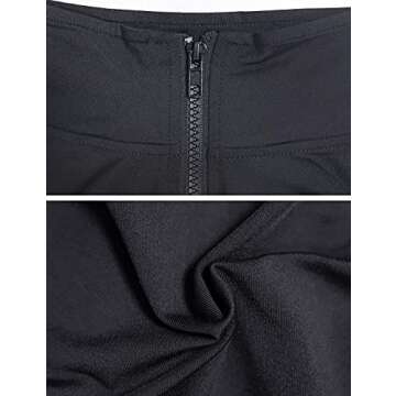 Yeokou Womens Active Zip Up Running Workout Cropped Bbl Athletic Jacket with Thumb Holes(Black-XL)