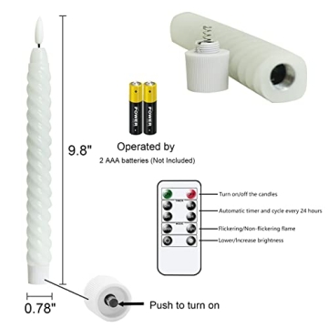 Lasumora Flameless Taper Candles with Remote Control 6 Pack