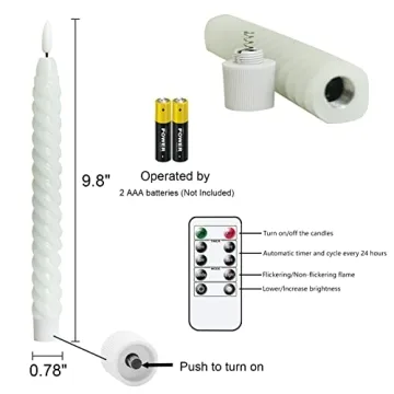 Lasumora Flameless Taper Candles with Remote Control 6 Pack