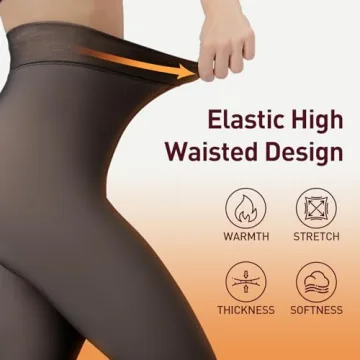 JIZ Translucent Fleece Lined Tights Women - Thermal Comfort for Winter