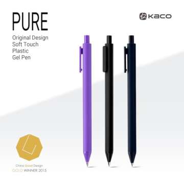 Kaco PURE Colored Gel Pens, 30 Pieces Assorted Color Ink 0.5 mm Fine Point Aesthetic Pens for Journaling Cute Stationery Office Supplies (30 Color Ink Assorted)