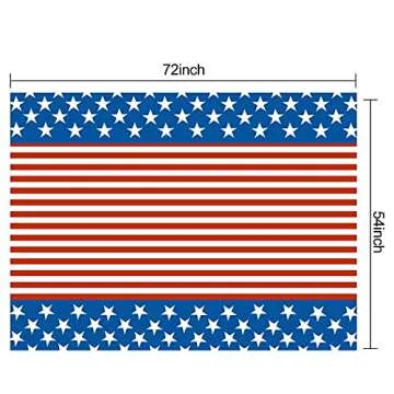 Esjay 4th of July Tablecloth, 2 Pack American Flag Plastic Table Covers(54"x72") for Patriotic Party...