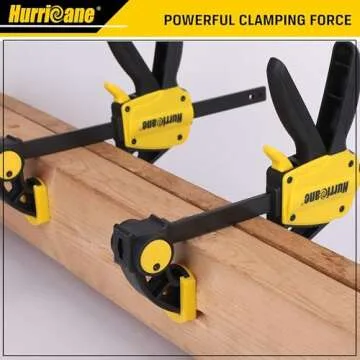HURRICANE Clamps for Woodworking, 6 Pack One-Handed Bar Clamps, Quick Release Wood Clamps Set, Table Clamps for Woodworking, Ratcheting Bar Clamp Set, 6 inch x4 and 12 inch x2 Trigger Clamps