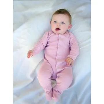 L'ovedbaby Baby Girls Organic Snap One-Piece Footies, Mauve, 0-3 Months US