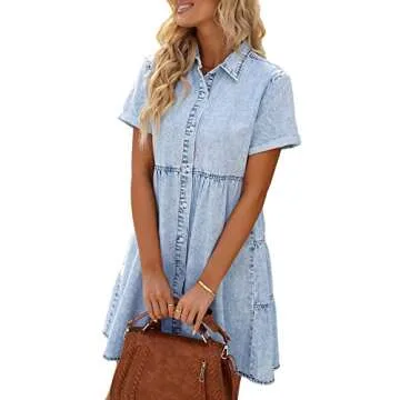 LookbookStore Women's Denim Babydoll Dress for Chic Comfort