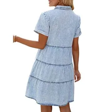 LookbookStore Women's Denim Babydoll Dress for Chic Comfort