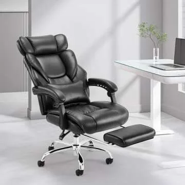 Office Chair with Footrest-Ergonomic Computer Chair with Extra Lumbar Support Pillow, High Back Exec...