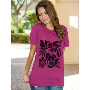 Savarana Vintage Wildflower T-Shirt for Women