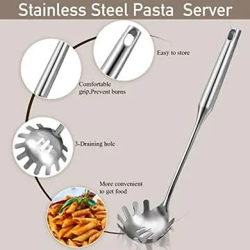 Shop Patelai Stainless Steel Pasta Spoon Set for Effortless Serving
