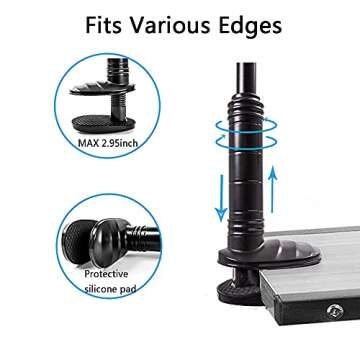 Desk Webcam Stand, 39 Inch Overlength Webcam Mount/Arm, Fits for Logitech Webcam Brio 4K, Gopro Hero 8 7 6 5