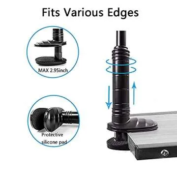 Desk Webcam Stand, 39 Inch Overlength Webcam Mount/Arm, Fits for Logitech Webcam Brio 4K, Gopro Hero 8 7 6 5