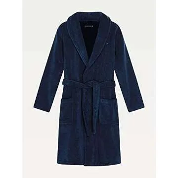 Tommy Hilfiger Plush Shawl Bathrobe for Men in Navy