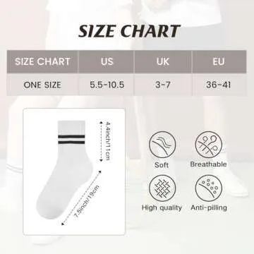 American Trends Retro Crew Socks for Women Men Vintage Striped Slouchy Socks Tube Scrunch Socks 3pack PinkWhiteBlack