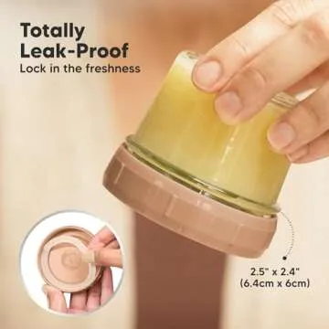 KeaBabies 12pk 4oz Glass Baby Food Containers - Leak-Proof, Microwavable Small Baby Glass Jars with ...