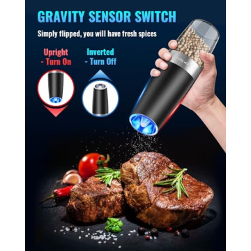 Gravity Electric Pepper and Salt Grinder Set for Easy Use