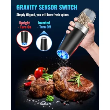 Gravity Electric Pepper and Salt Grinder Set for Easy Use