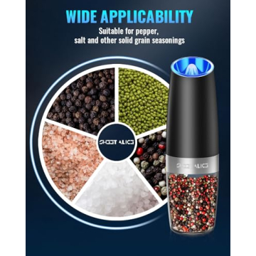 Gravity Electric Pepper and Salt Grinder Set for Easy Use