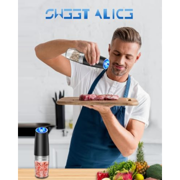 Gravity Electric Pepper and Salt Grinder Set for Easy Use