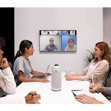 Meeting Owl Pro - 360-Degree, 1080p HD Smart Video Conference Camera, Microphone, and Speaker (Automatic Speaker Focus & Smart Zooming and Noise Equalizing)