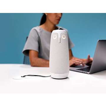 Meeting Owl Pro - 360-Degree, 1080p HD Smart Video Conference Camera, Microphone, and Speaker (Automatic Speaker Focus & Smart Zooming and Noise Equalizing)