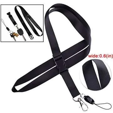 YOUOWO 5 Pack Neck Detachable Buckle Hook Breakaway Lanyards with Clear Vertical Badge Holder,for Office Keys Women Men Cell Phones USB Whistles, Black,Blue,Yellow,Orange,Purple
