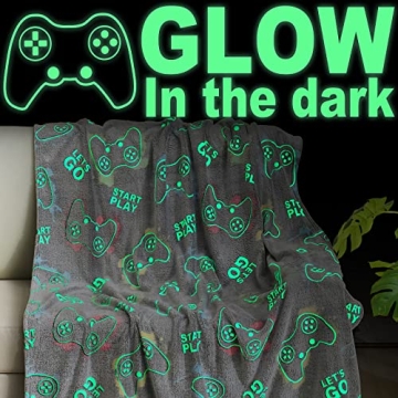 Glow in The Dark Gaming Blanket – Fun Gamer Gift for All