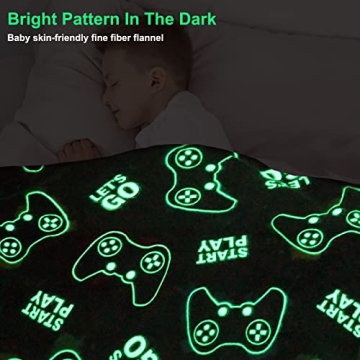 Glow in The Dark Gaming Blanket – Fun Gamer Gift for All