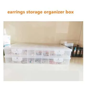 Feadily 36 Grids Large Plastic Organizer Box with Dividers