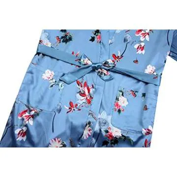 DandyChic Long Floral Satin Robe for Elegant Loungewear
